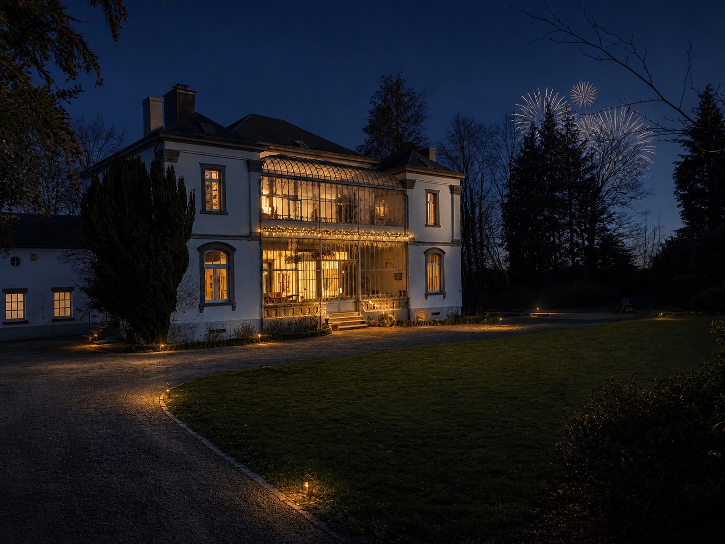 Le Manoir des Sarts illuminé pour le Nouvel An